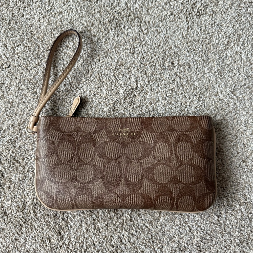 Coach Brown Wristlet
